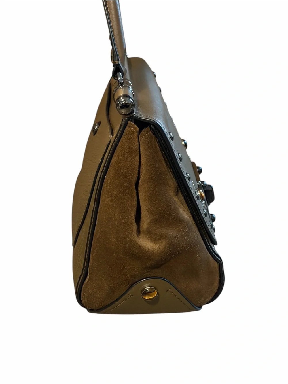 Coach Drifter Top Handle Satchel & Wristlet with Western Rivets & Tigers Eye - Picture 9 of 16